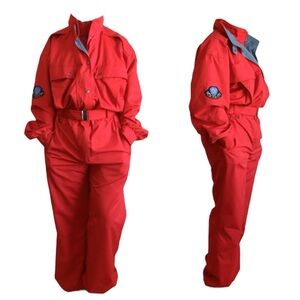 FERA RED UNISEX SNOW SUIT COVERALL JUMPSUIT BOILER SUIT SKI WEAR SIZE L 44